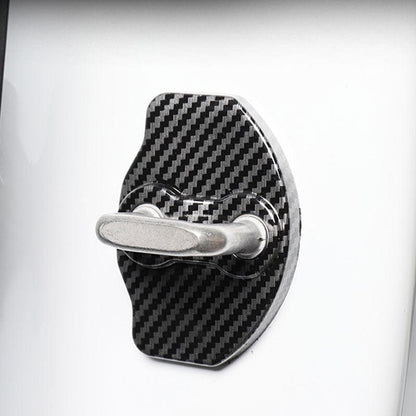 Car Door Lock Covers Caps for Tesla Model 3 / Y Set of 6 Carbon Fiber Pattern