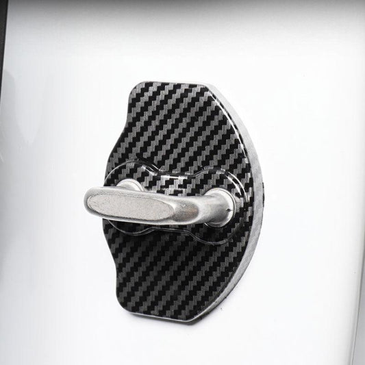 Car Door Lock Covers Caps for Tesla Model 3 / Y Set of 6 Carbon Fiber Pattern