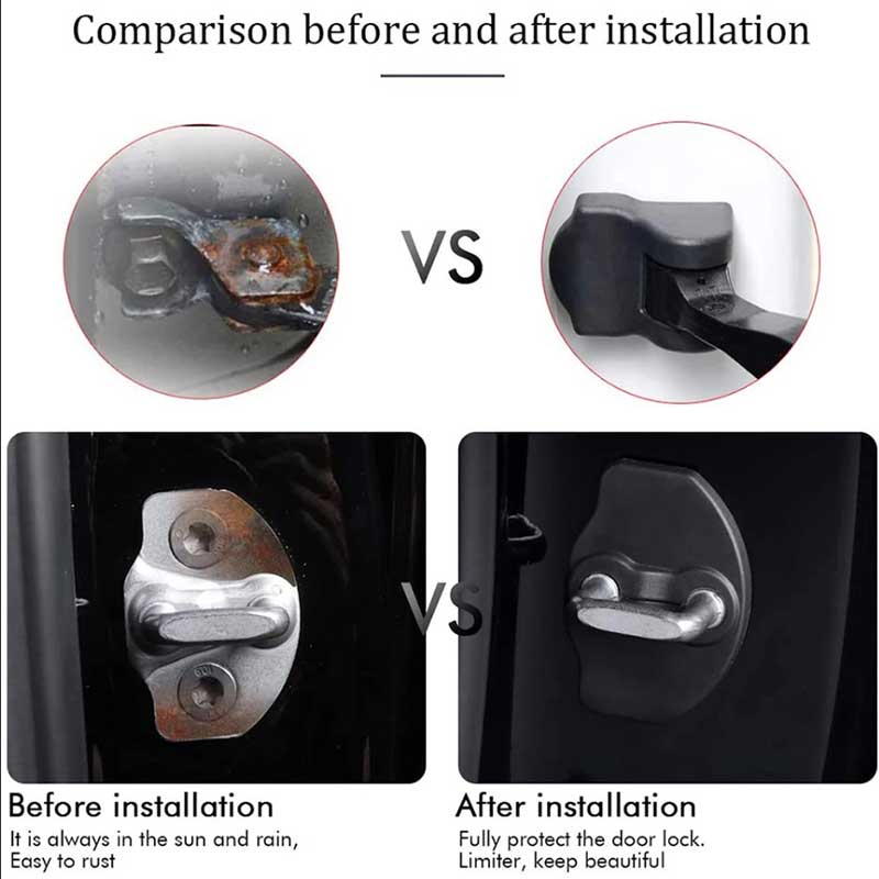 Car Door Lock Covers Caps for Tesla Model 3 / Y Set of 6