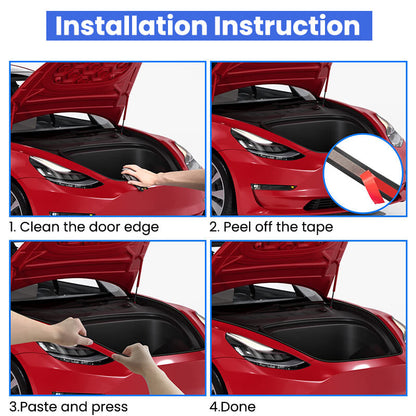 Car Door Seal Strip Kit Soundproof Rubber for Tesla Model S/3/X/Y