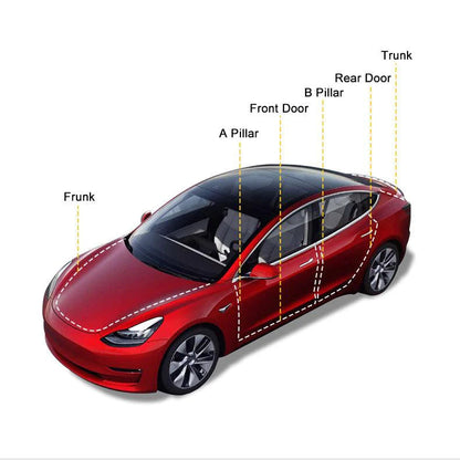 Car Door Seal Strip Kit Soundproof Rubber for Tesla Model S/3/X/Y
