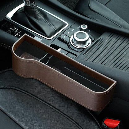 Car Seat Slit Gap Filler Box for Tesla Model S Brown Left Side