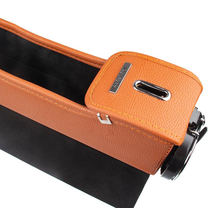 Car Seat Slit Gap Storage Box with Foldable Cup Holder for Model S