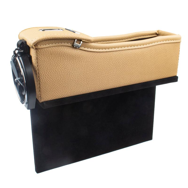 Car Seat Slit Gap Storage Box with Foldable Cup Holder for Model S