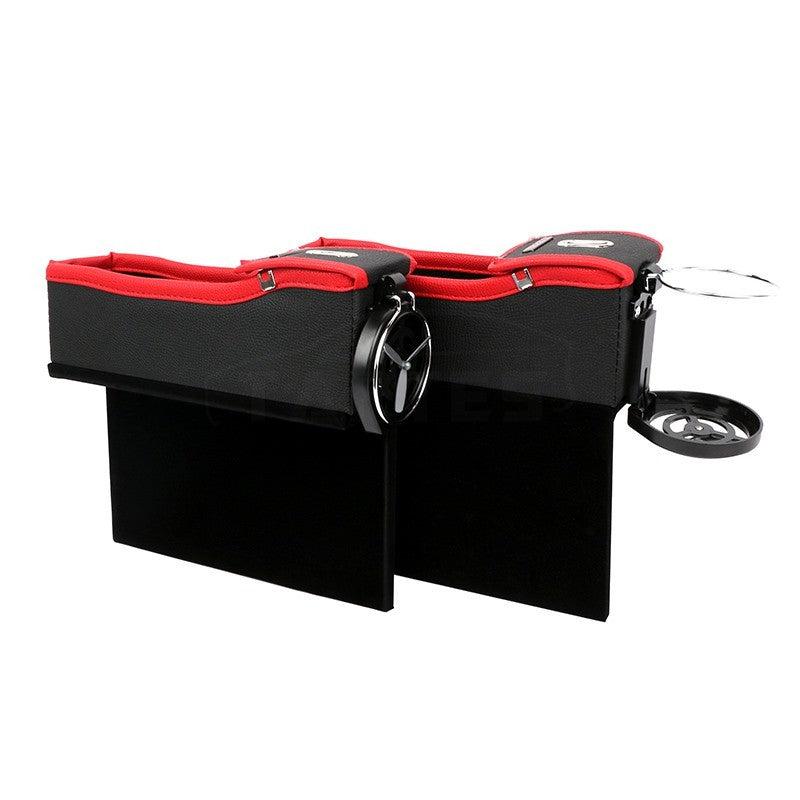 Car Seat Slit Gap Storage Box with Foldable Cup Holder for Model S