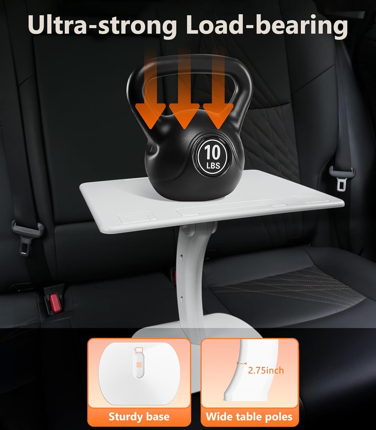 Adjustable Car Seat Laptop Stand Travel Tray Desk Mobile Office in EVs