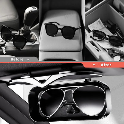 Car Sun Visor Glasses Storage Box – Universal Fit for All Cars