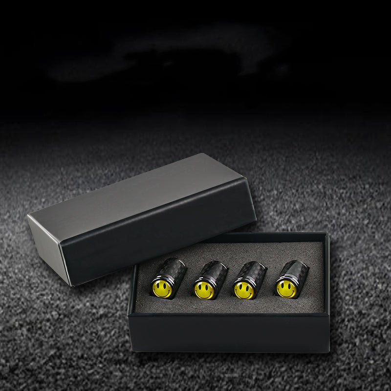 Carbon Fiber Car Wheel Tire Valve Stem Cap For Tesla Model 3/Y/X/S（4pcs）