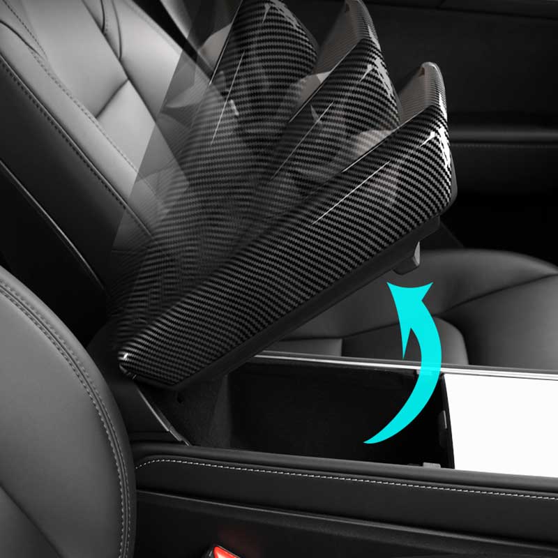 Carbon Fiber Center Armrest Cover for Tesla Model 3 Model Y