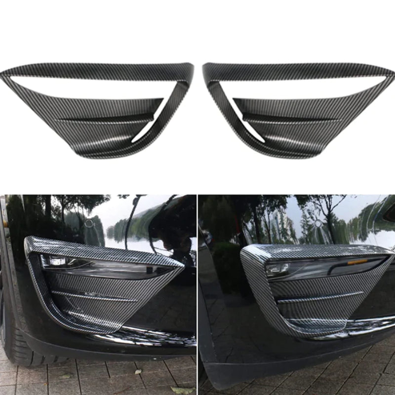 Carbon Fiber Front Fog Lamp Cover suitable for Tesla Model Y 2020-2023 Matte Carbon Fiber