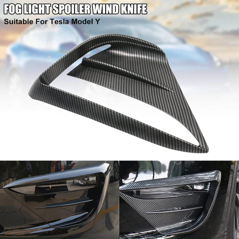 Carbon Fiber Front Fog Lamp Cover suitable for Tesla Model Y 2020-2023