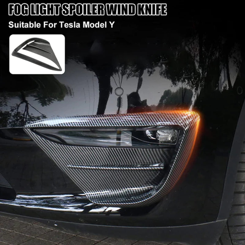 Carbon Fiber Front Fog Lamp Cover suitable for Tesla Model Y 2020-2023