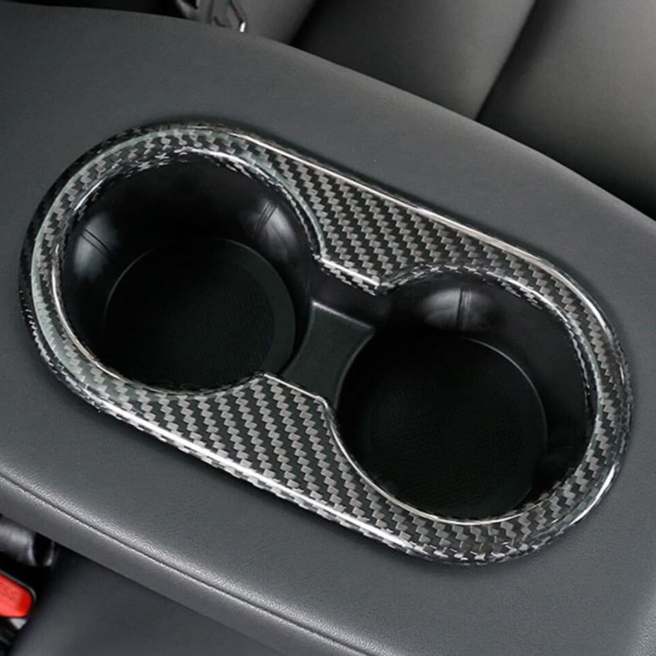 Carbon Fiber Interior Mods Backseat Cup Holder for Tesla Model 3 Y