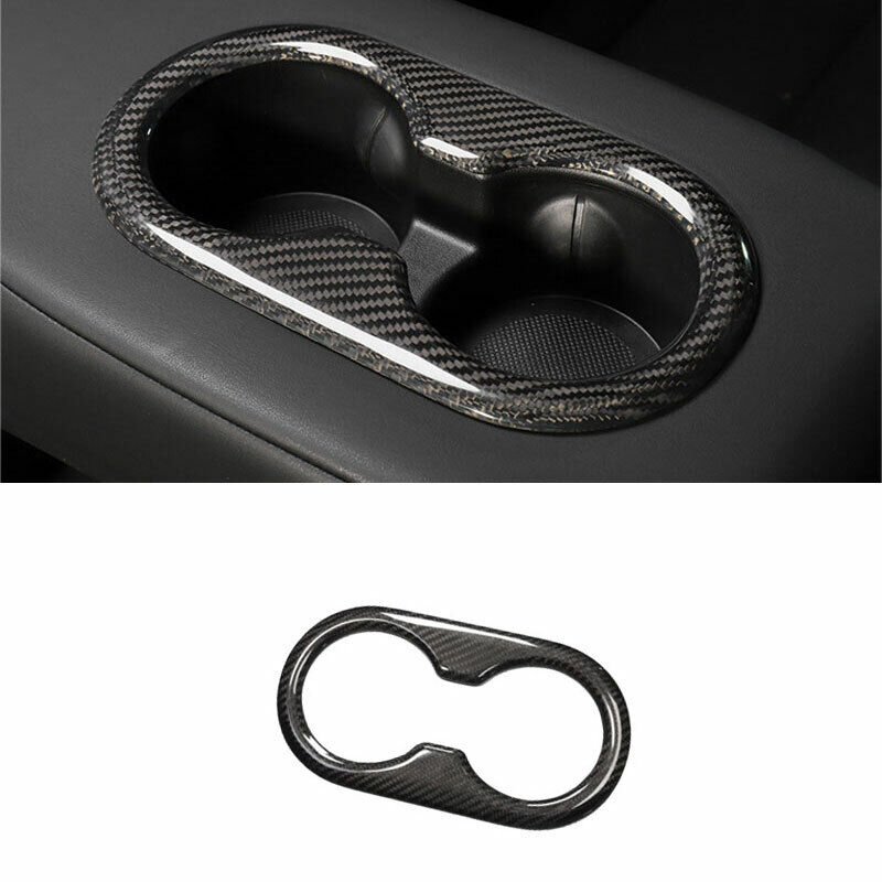 Carbon Fiber Interior Mods Backseat Cup Holder for Tesla Model 3 Y