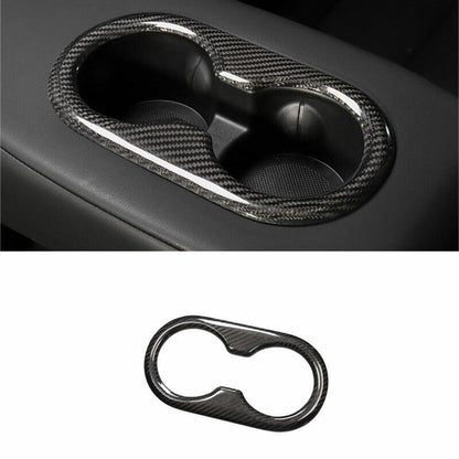 Carbon Fiber Interior Mods Backseat Cup Holder for Tesla Model 3 Y