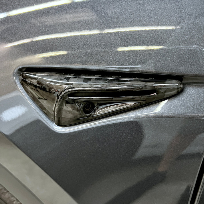 Carbon Fiber Side Camera Full Cover for Tesla Model 3/Y/S 2021-2023 ( 1 Pair ) (Not suitable for US Model Y after June 2023)