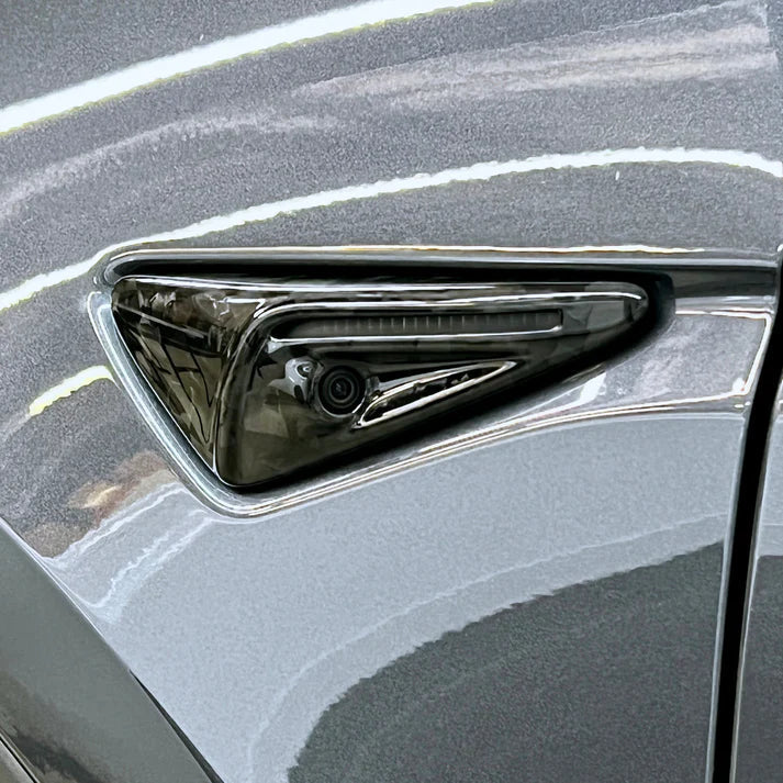 Carbon Fiber Side Camera Full Cover for Tesla Model 3/Y/S 2021-2023 ( 1 Pair ) (Not suitable for US Model Y after June 2023) Forged Carbon Fiber