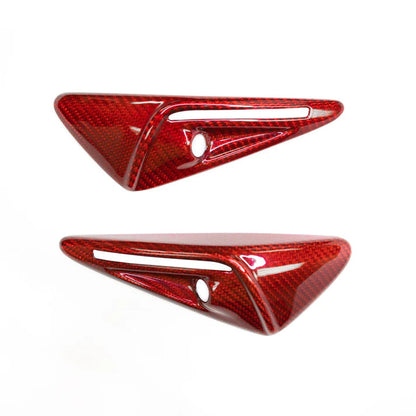 Carbon Fiber Side Camera Full Cover for Tesla Model 3/Y/S 2021-2023 ( 1 Pair ) (Not suitable for US Model Y after June 2023) Red Carbon Fiber