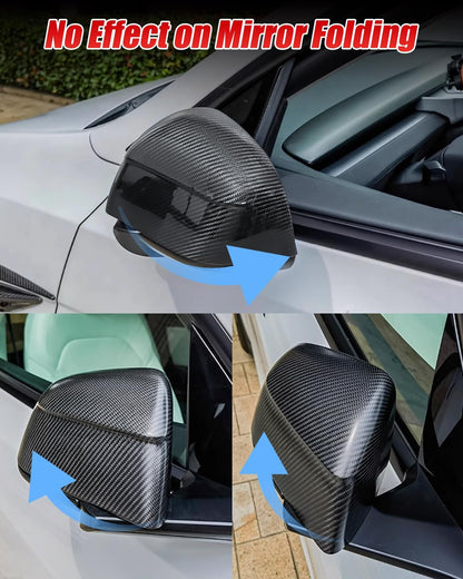 [Real Carbon Fiber] Rear Mirror Covers for Tesla Model Y Juniper