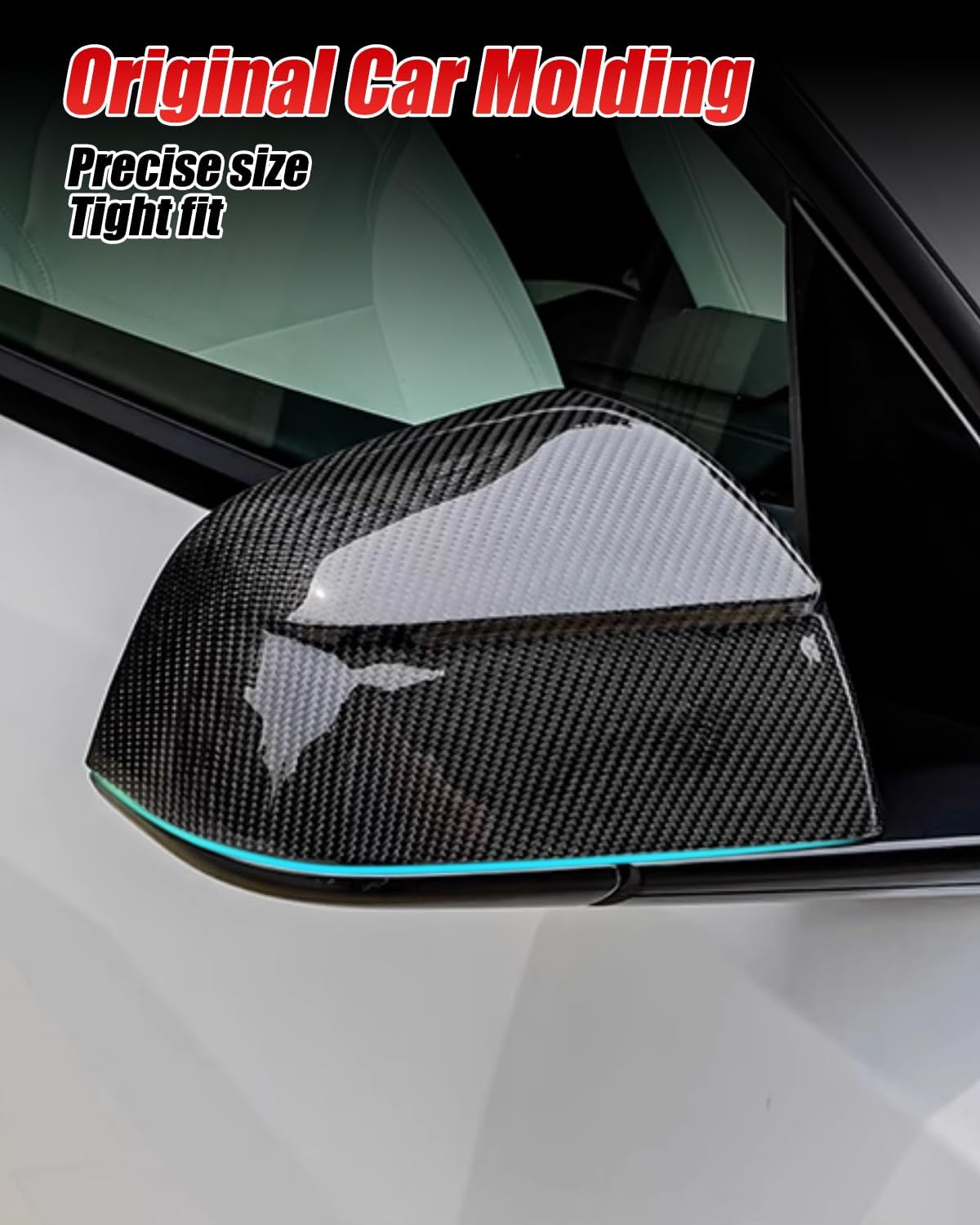 [Real Carbon Fiber] Rear Mirror Covers for Tesla Model Y Juniper