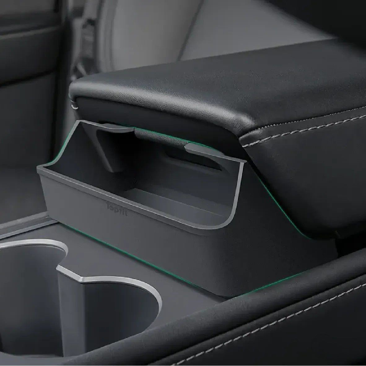 Center Console Organizer Armrest Hidden Storage Box For Tesla Model 3 Y