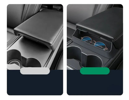 Center Console Organizer Armrest Hidden Storage Box For Tesla Model 3 Y