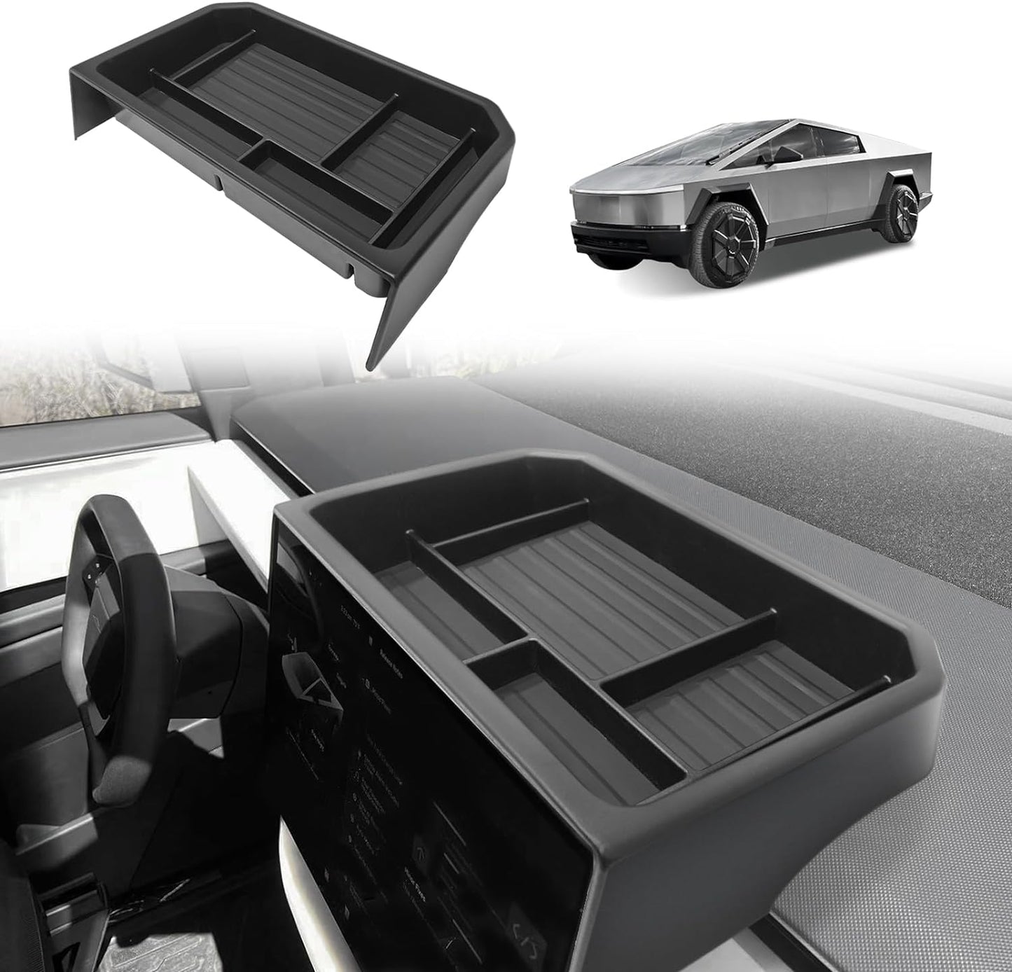 Center Console Screen Dash Organizer For Tesla Cybertruck 2024 Screen Back Tray