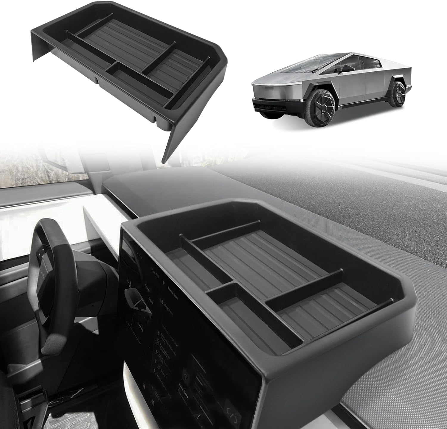 Center Console Screen Dash Organizer For Tesla Cybertruck 2024 Screen Back Tray