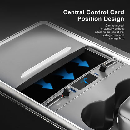 Center Console USB C Multiport HUB Adapter With Retractable Data Cable For Tesla Model 3 Y