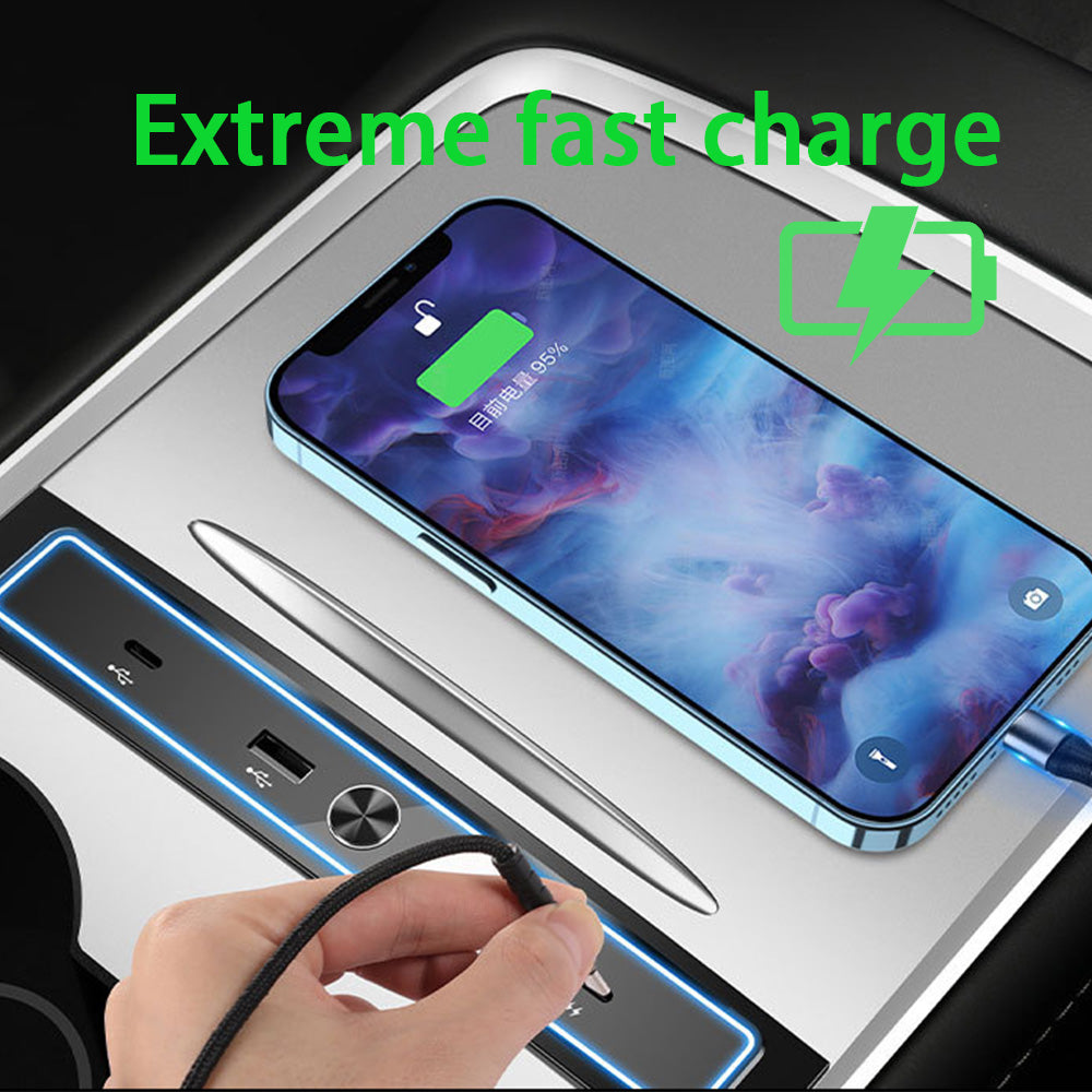 Center Console USB Hub Docking Station for Tesla Model 3 Y