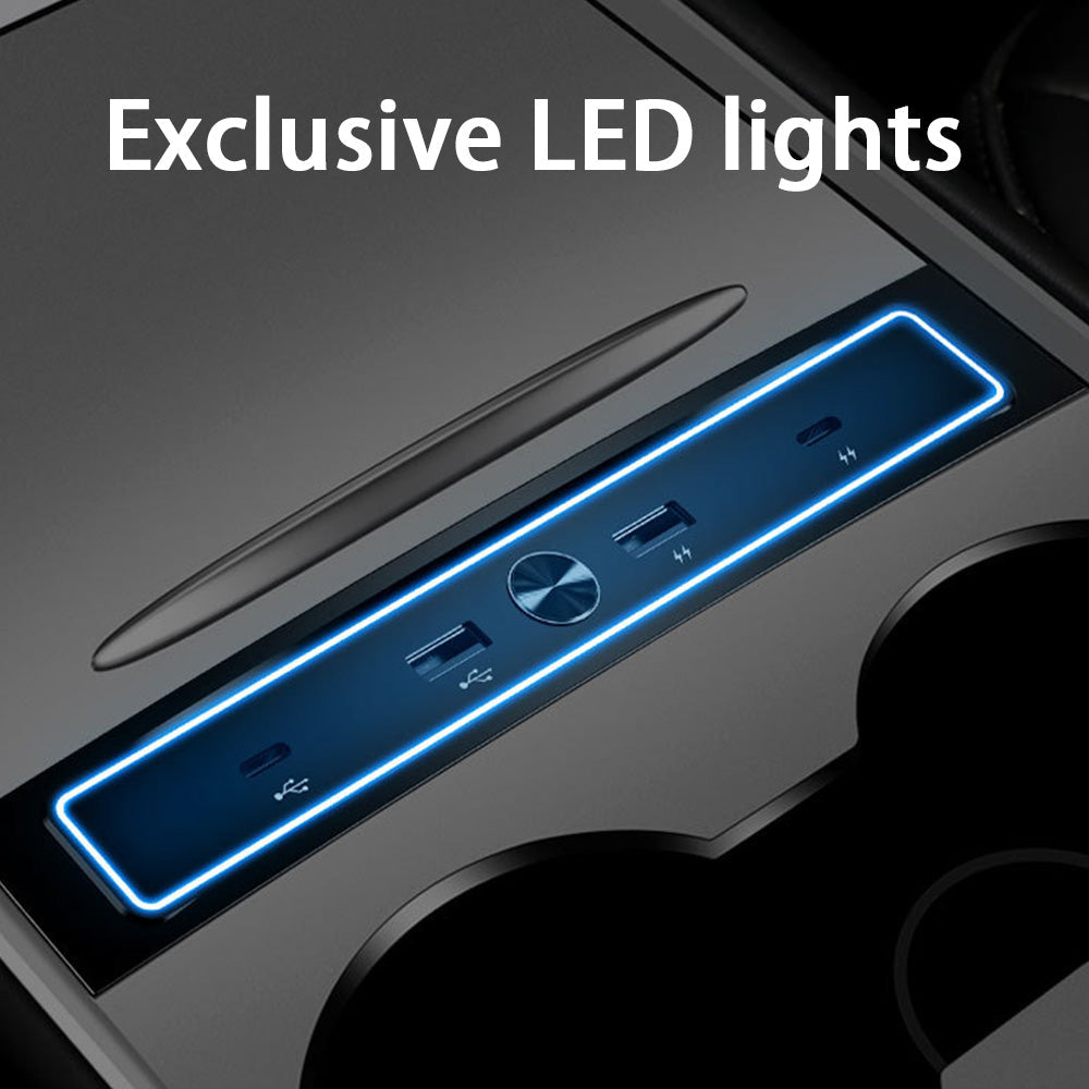 Center Console USB Hub Docking Station for Tesla Model 3 Y