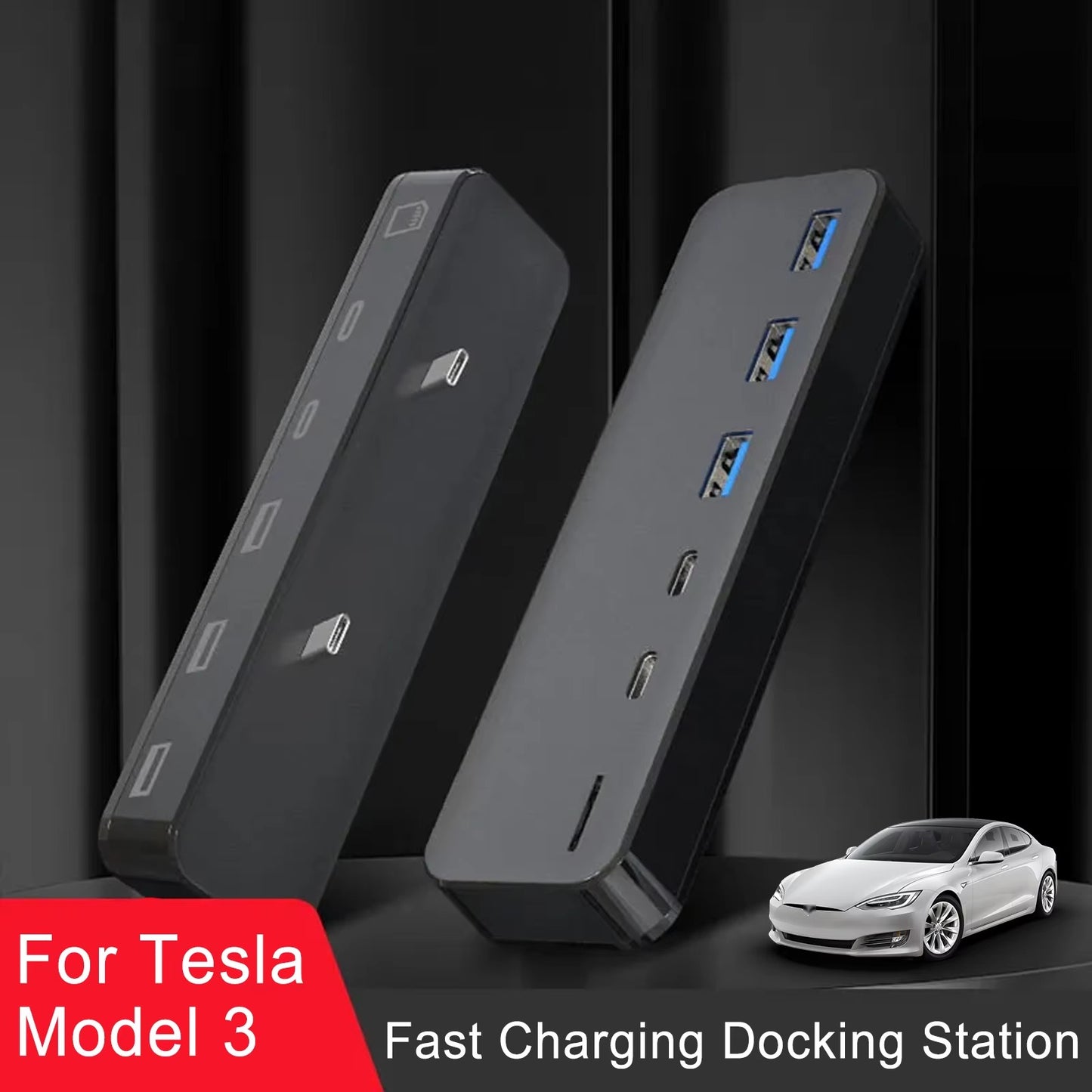 Center Console Armrest Box USB HUB for Tesla Model 3/Y
