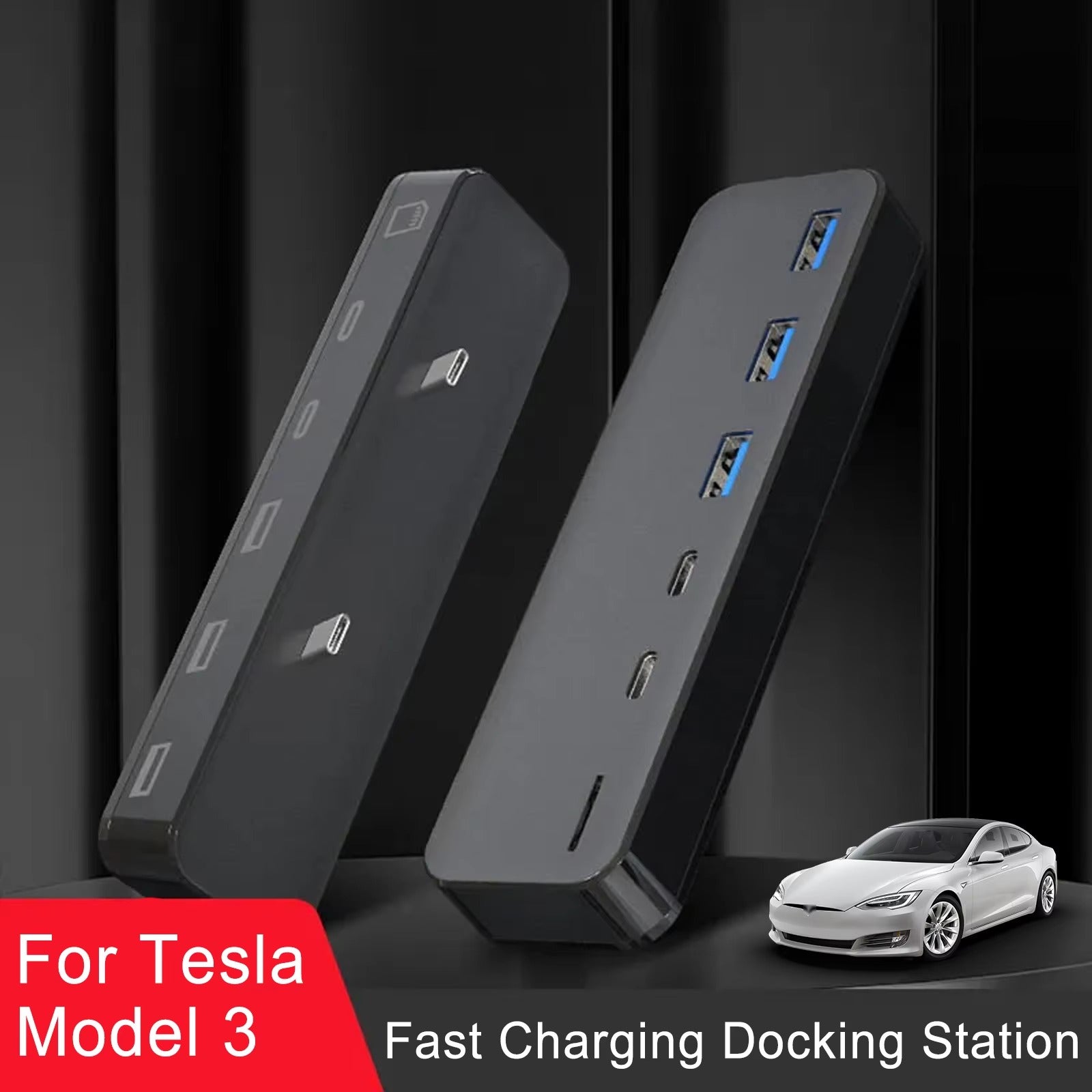 Center Console Armrest Box USB HUB for Tesla Model 3/Y