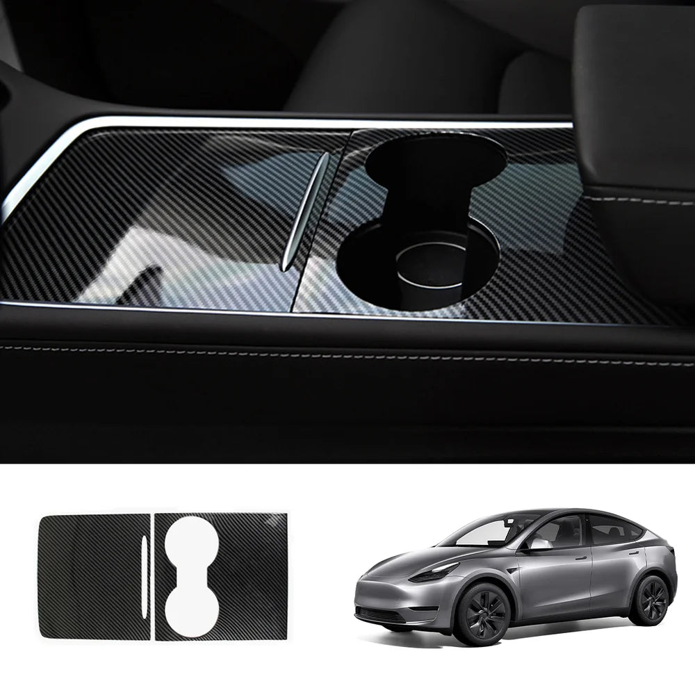 Model 3 & Y Center Console Cover (Carbon Fiber Pattern ABS) (Gen.2) for Tesla(2021-2023) Glossy Carbon Fiber