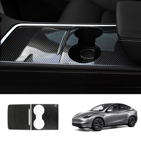 Model 3 & Y Center Console Cover (Carbon Fiber Pattern ABS) (Gen.2) for Tesla(2021-2023) Glossy Carbon Fiber