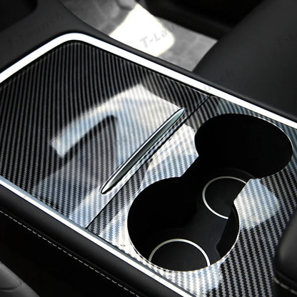 Model 3 & Y Center Console Cover (Carbon Fiber Pattern ABS) (Gen.2) for Tesla(2021-2023)
