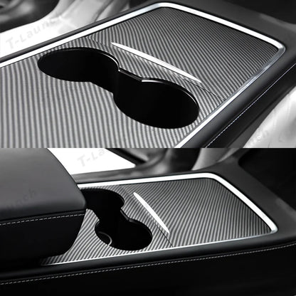Model 3 & Y Center Console Cover (Carbon Fiber Pattern ABS) (Gen.2) for Tesla(2021-2023)