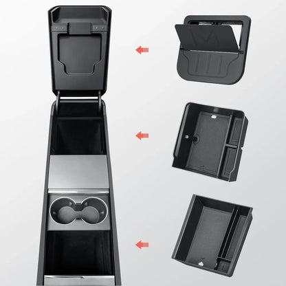 Center Console Organizer and Armrest Box for Tesla Model Y Juniper 2025+ Full Set (3 pcs)