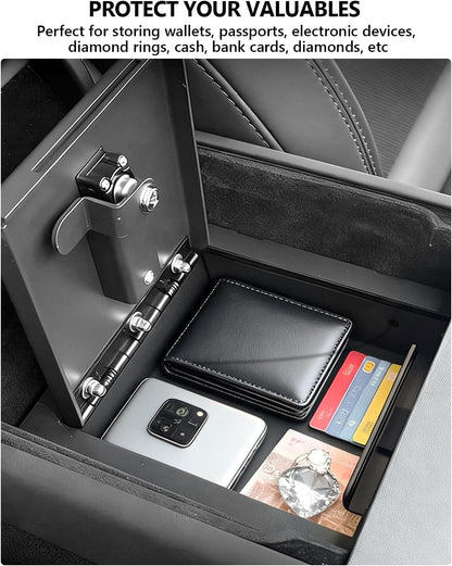 Anti-Theft Center Console Safe LockBox for Tesla Model Y Juniper 2025+ / Model 3 Highland 2024+