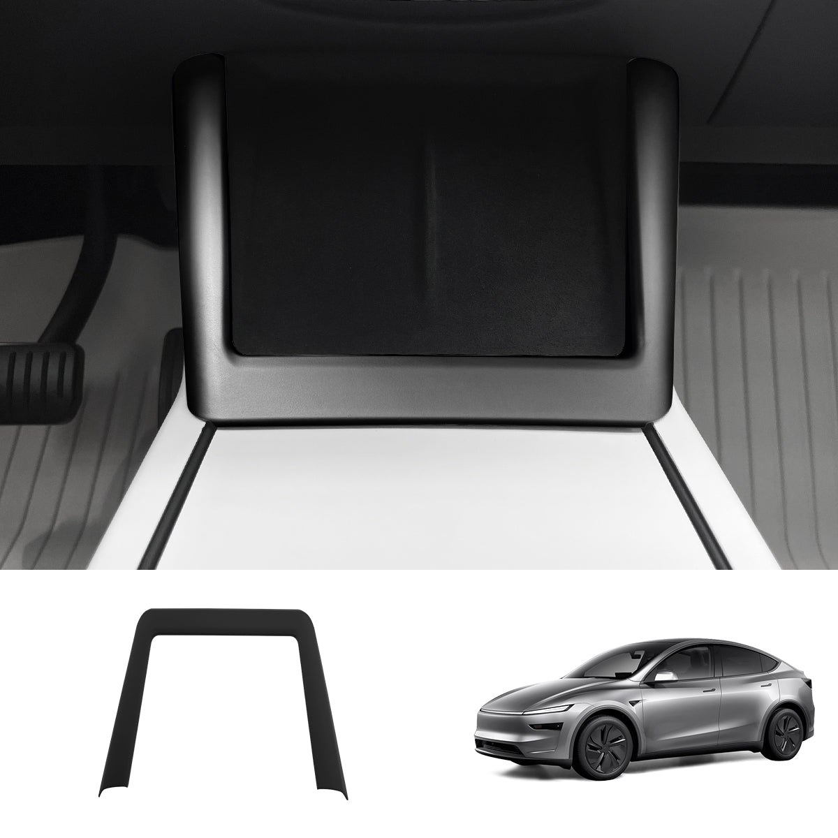 Center Console Wireless Charging Trim (ABS) for Tesla Model Y Juniper 2025+ Matte Black