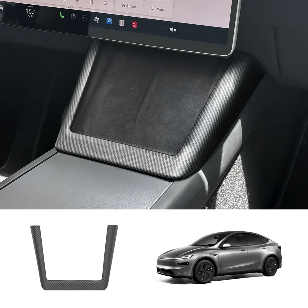 Center Console Wireless Charging Trim (ABS) for Tesla Model Y Juniper 2025+ Matte Carbon Fiber