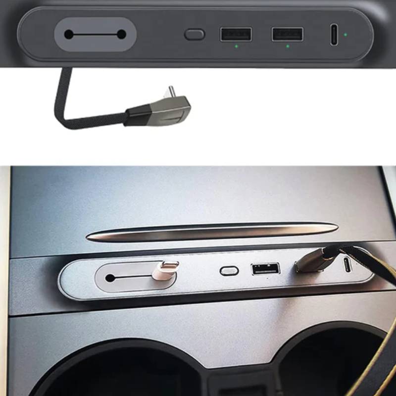 Central Control Expansion Dock for Tesla Model 3/Y 2021-2023 Basic model (【dark gray】 】No LED lights)