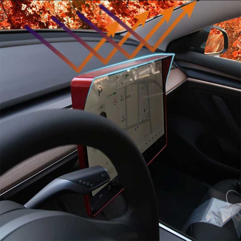 Central Control Screen Sun Visor Protective Frame for Tesla Model Y Model 3
