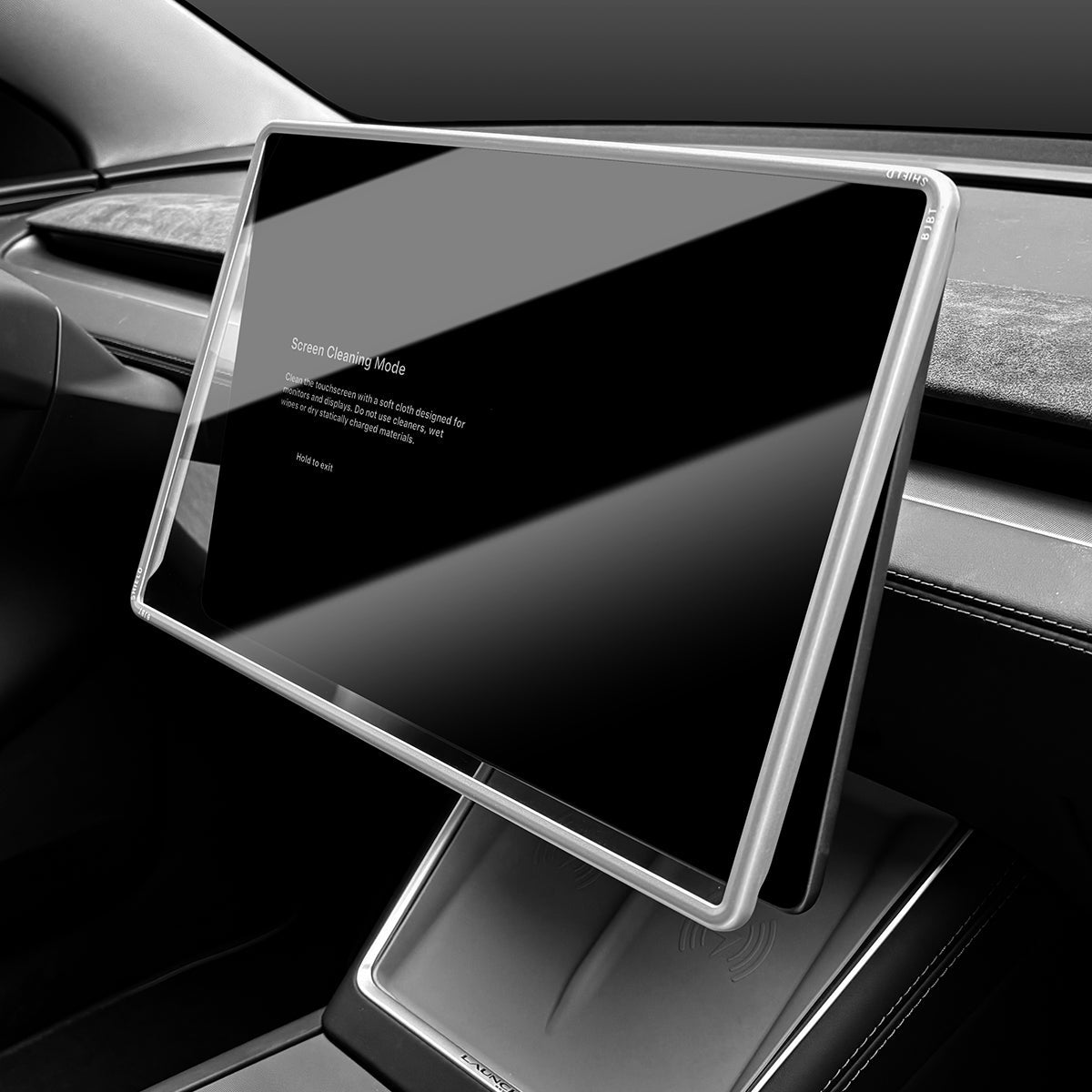 Integrated Tempered Glass Screen Protector with Frame for Tesla Model 3 Highland 2024+ Front Only Silver