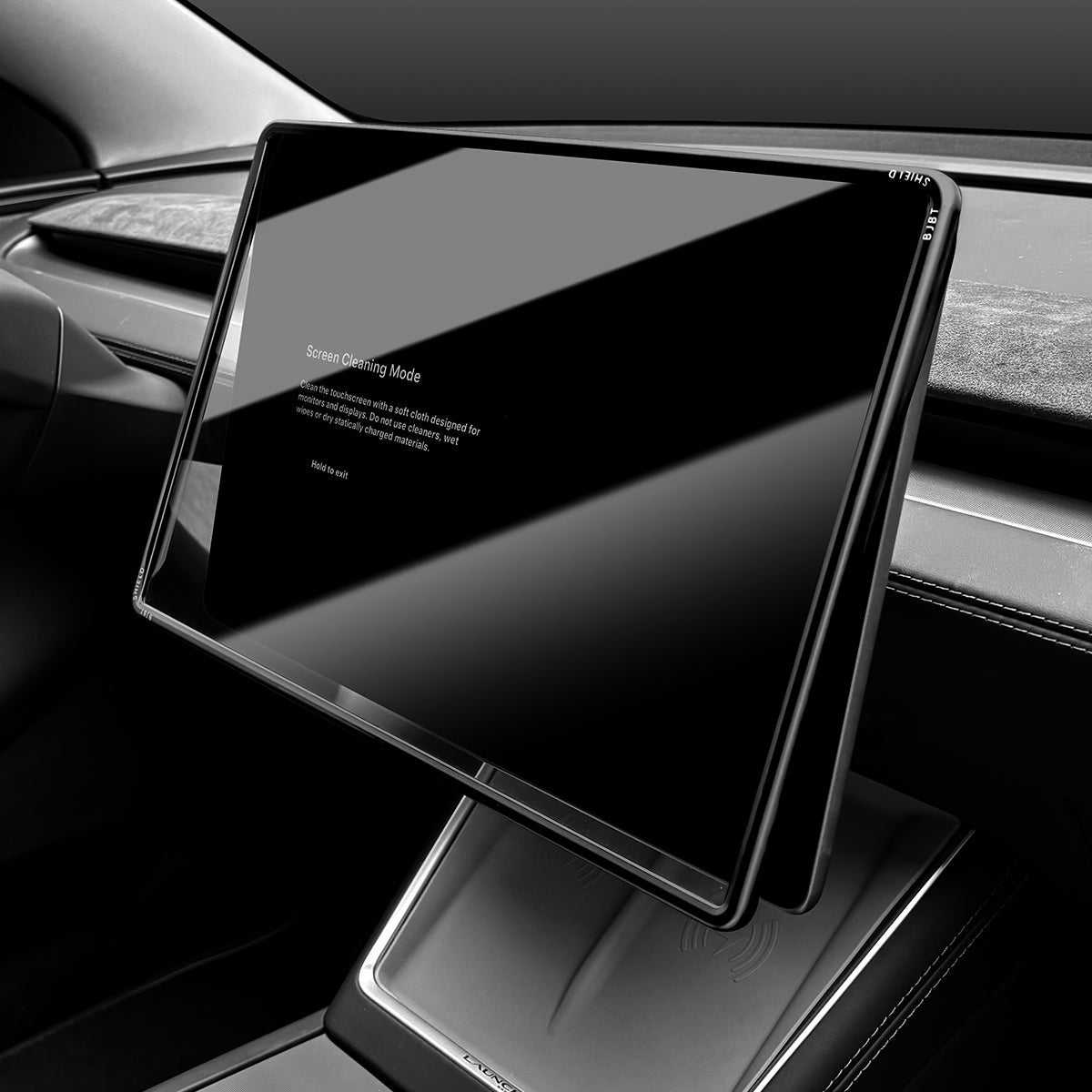 Integrated Tempered Glass Screen Protector with Frame for Tesla Model 3 Highland 2024+ Front Only Black