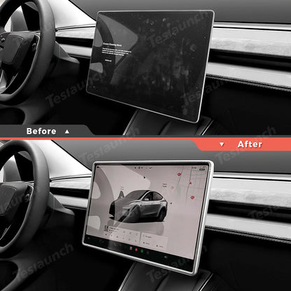 Integrated Tempered Glass Screen Protector with Frame for Tesla Model 3 Highland 2024+