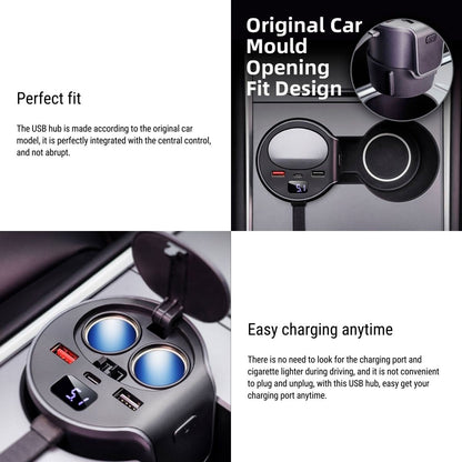 Cigarette Lighter hub adapter for Tesla Model 3/Y 2021-2023