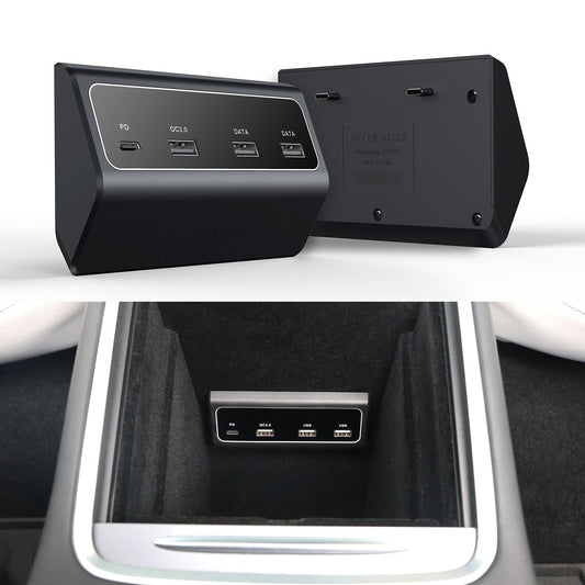 Console USB Hub (Dual Type-C) For Tesla Model 3/Y/S/X