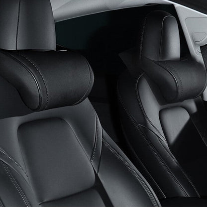 Cotton Filled Neck Support Leather Pillows Headrest For Tesla Model S 3 X Y