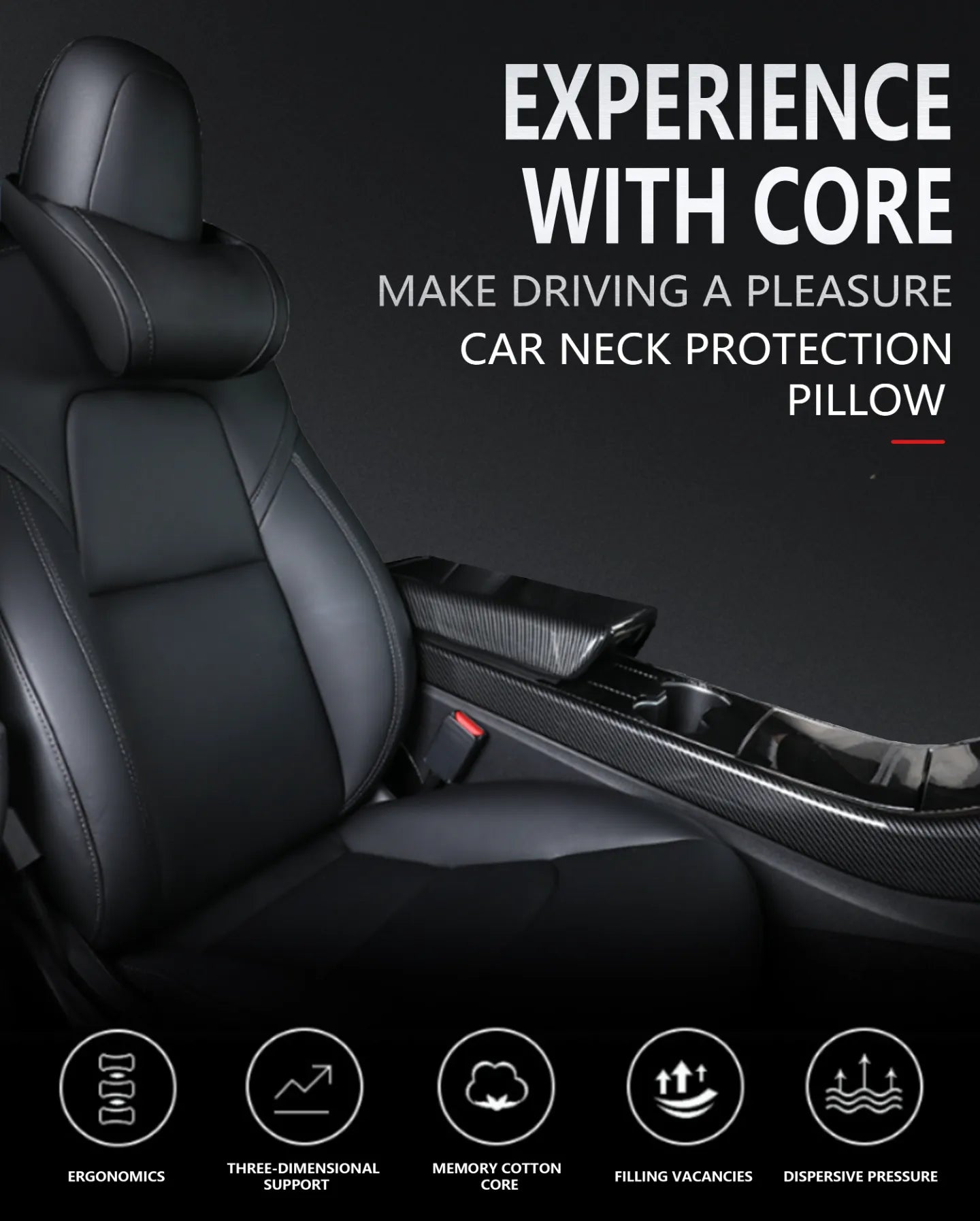 Cotton Filled Neck Support Leather Pillows Headrest For Tesla Model S 3 X Y